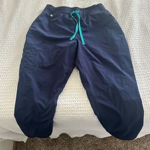 women's FIGS - Jogger Scrub Pants - XL. Navy FREEx Lined Zamora High Waisted